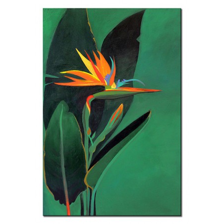  Obraz ręcznie malowany Tropical Island 60x90cm Strelicja rajski ptak