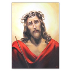  Obraz olejny ręcznie malowany 50x70cm Jezus Chrystus Maksymilian Antoni Piotrowski Ecce Homo