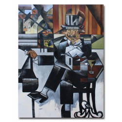  Obraz Juan Gris Man in a Cafe malowany 90x120cm