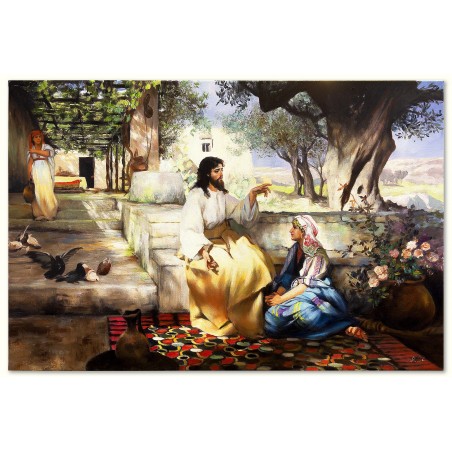  Obraz malowany 80x120 cm Henryk Siemiradzki Jezus Chrystus w domu Marii i Marty