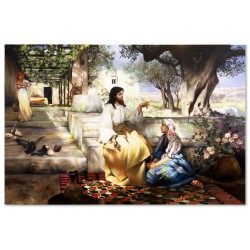  Obraz malowany 80x120 cm Henryk Siemiradzki Jezus Chrystus w domu Marii i Marty