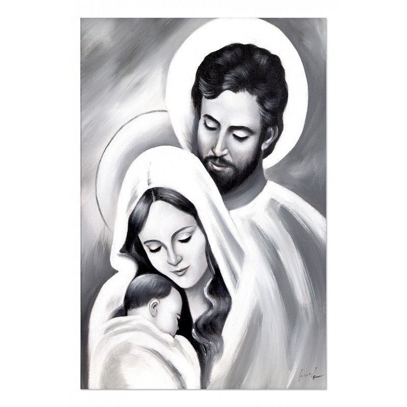 Obraz Świętej Rodziny na ślub 60x90 cm malowany na płótnie olejny