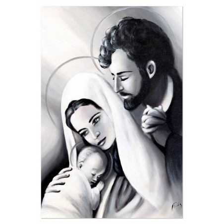 Obraz Świętej Rodziny na ślub 60x90 cm malowany na płótnie olejny