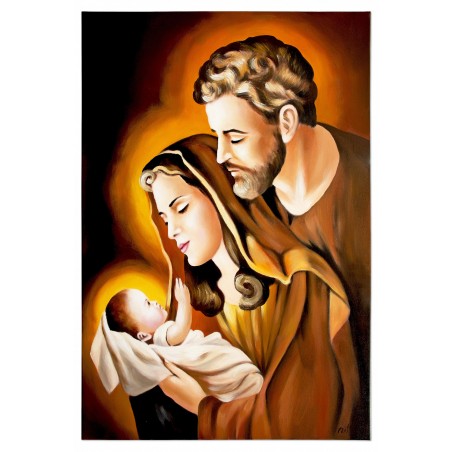 Obraz Świętej Rodziny na ślub 80x120 cm malowany na płótnie olejny