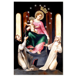  Obraz Matki Boskiej Różańcowej z Dzieciątkiem 60x90cm obraz ręcznie malowany na płótnie