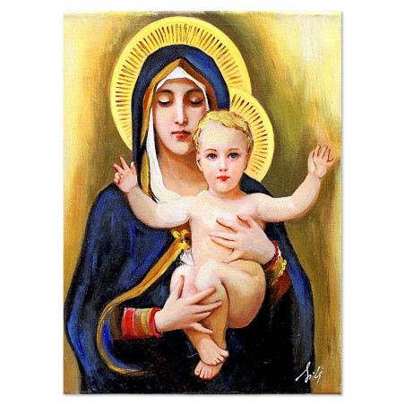 Obraz malowany William Bouguereau Dziewica Lilii Madonna z dzieciątkiem 50x70cm