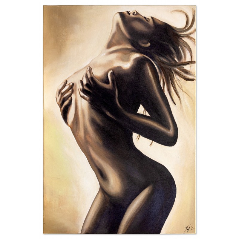  Obraz ręcznie malowany na płótnie 60x90cm naga kobieta akt