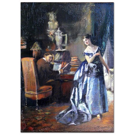  Obraz malowany Zhuravlev Pierwszy Siergiejewicz Żona modna 50x70cm