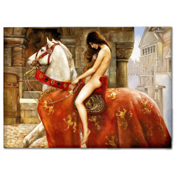  Obraz olejny ręcznie malowany John Maler Collier Lady Godiva 50x70cm