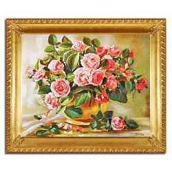  Obraz olejny ręcznie malowany Kwiaty 53x64cm