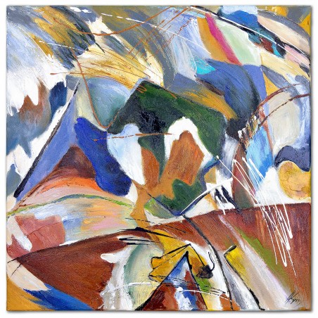 Obraz olejny ręcznie malowany 60x60 obraz z kwiatami