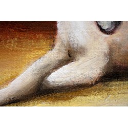 Obraz ręcznie malowany Juliusz Kossak Masztalerz z końmi Działyńskich w Kórniku 80x120cm