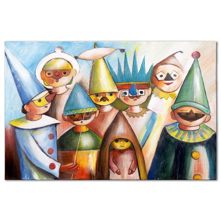  Obraz olejny ręcznie malowany na płótnie 90x60cm Tadeusz Makowski Maskarada 2 kopia
