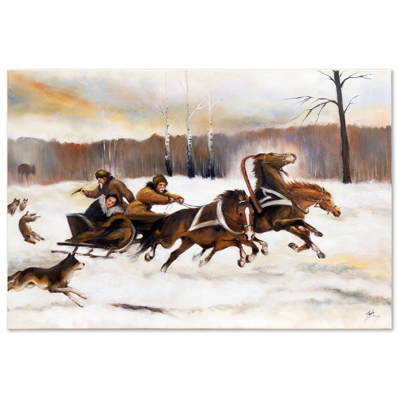  Obraz malowany Alfred Wierusz Kowalski 80x120cm
