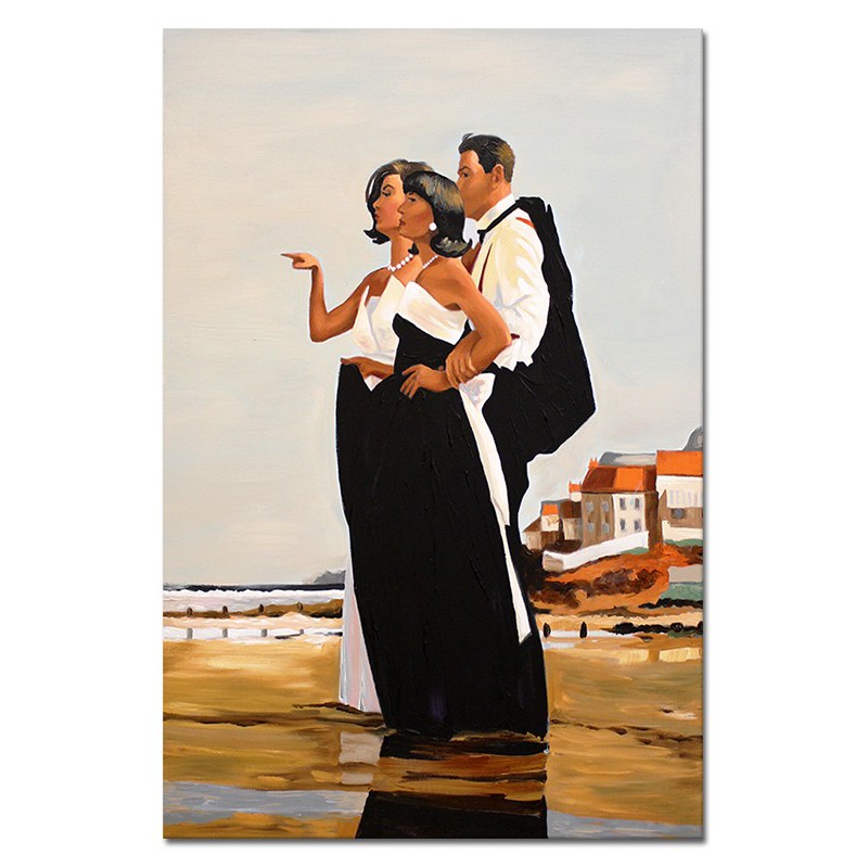  Obraz olejny ręcznie malowany Jack Vettriano Brakujący mężczyzna kopia 60x90cm