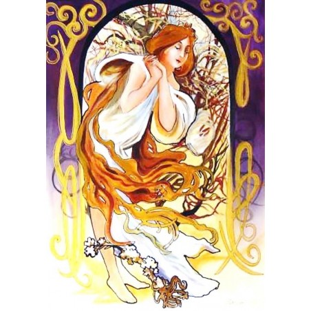  Obraz olejny ręcznie malowany Alfons Mucha Wiosna kopia 60x90cm