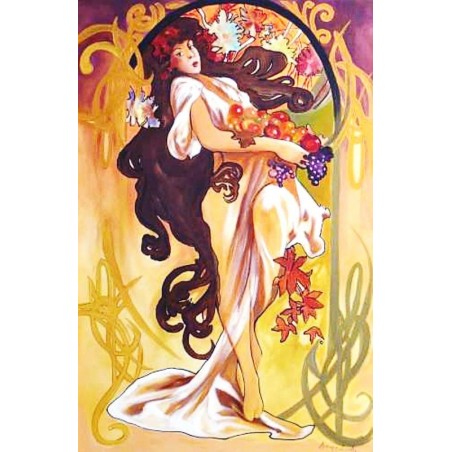  Obraz olejny ręcznie malowany Alfons Mucha Jesień kopia 60x90cm
