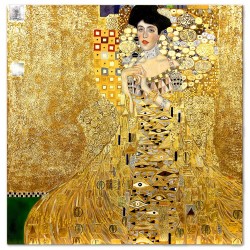  Obraz ręcznie malowany z elementami płatków złota 70x70cm Gustav Klimt Adele Bloch-Bauer I