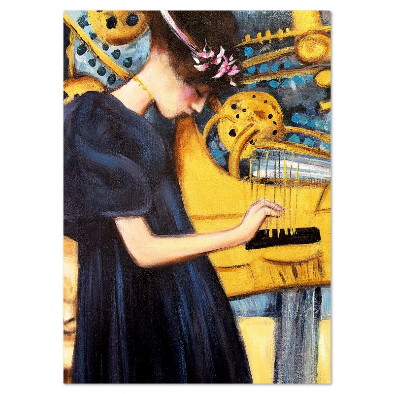 Obraz olejny ręcznie malowany Gustav Klimt Muzyka kopia 50x70cm