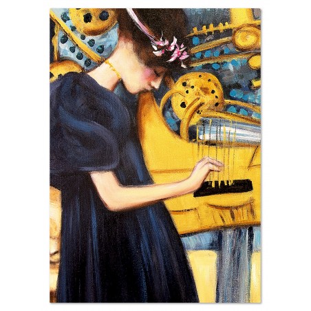 Obraz olejny ręcznie malowany Gustav Klimt Muzyka kopia 50x70cm