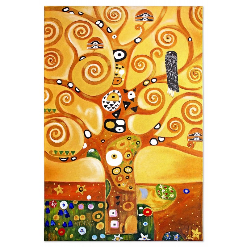 Obraz olejny ręcznie malowany Gustav Klimt Drzewo życia 60x90cm