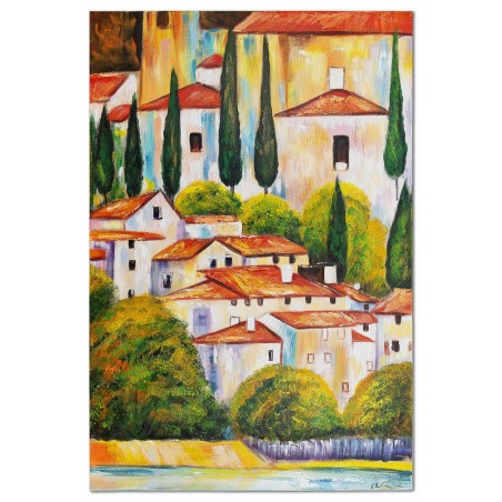  Obraz olejny ręcznie malowany 60x90cm Gustav Klimt Kościół w Cassone