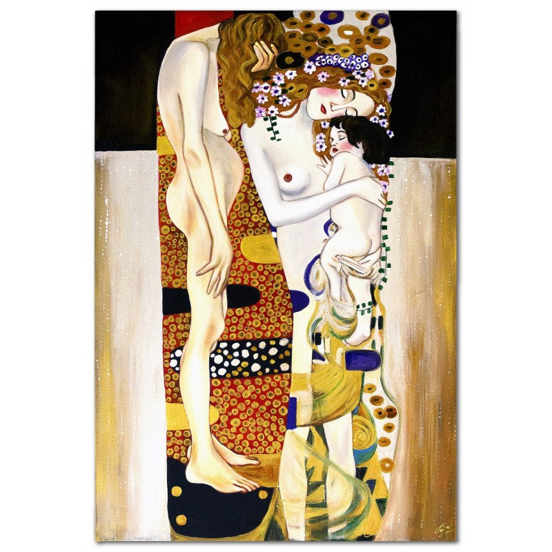  Obraz olejny ręcznie malowany Gustav Klimt Trzy okresy z życia kobiety kopia 60x90cm