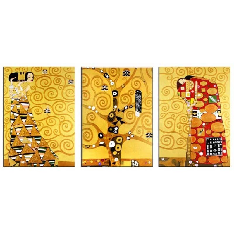 Obraz olejny ręcznie malowany Gustav Klimt Drzewo życia kopia 50x70cmx3