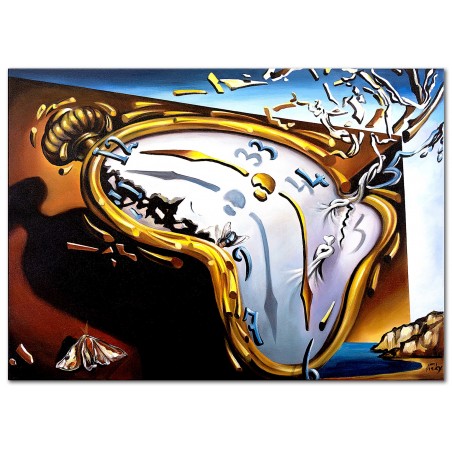  Obraz olejny ręcznie malowany Salvador Dali Miękki zegar w momencie pierwszej eksplozji kopia 50x70cm
