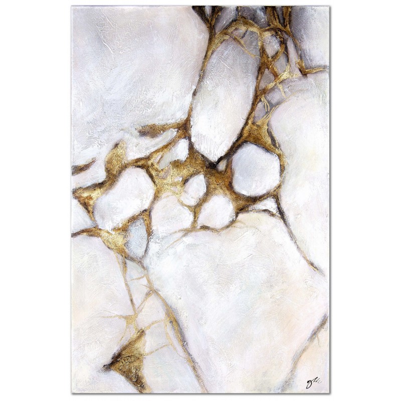  Obraz olejny ręcznie malowany Złoty Marmur 80x120cm