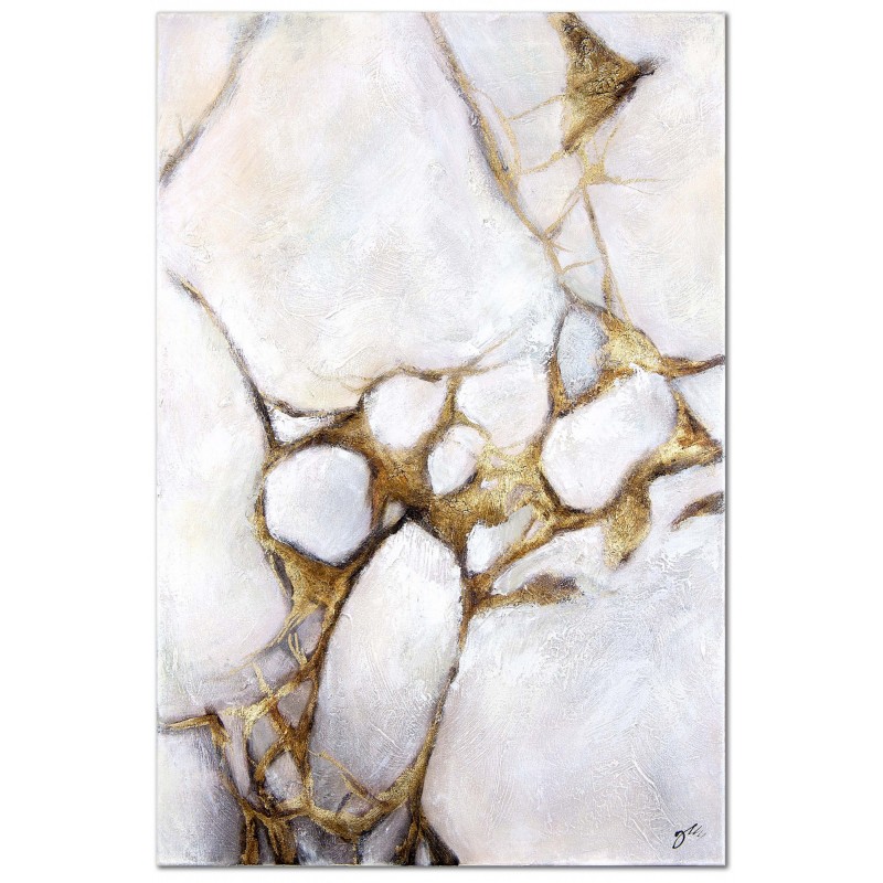  Obraz olejny ręcznie malowany Złoty Marmur 80x120cm