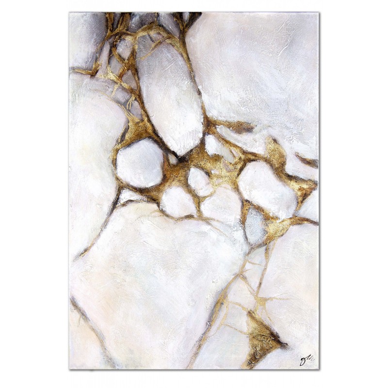  Obraz olejny ręcznie malowany Złoty Marmur 80x120cm