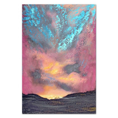  Obraz olejny ręcznie malowany 60x90cm Światło gór