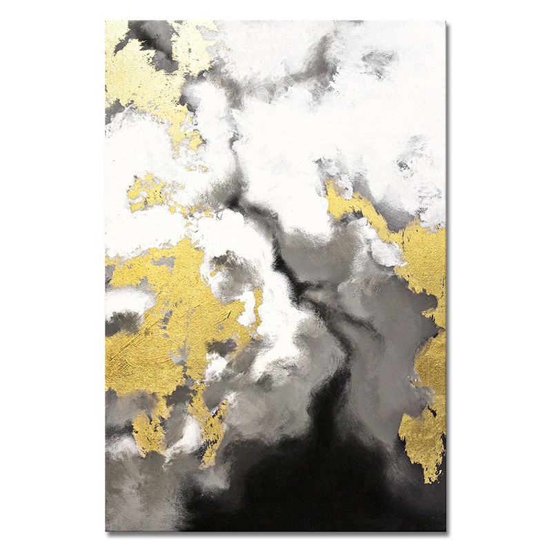  Obraz olejny ręcznie malowany 60x90cm Kompozycja marmur i złoto II