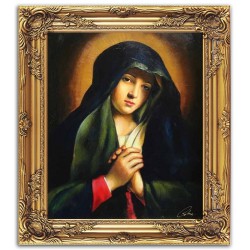  Obraz Matki Boskiej 53x64 cm obraz olejny na płótnie w złotej ramie