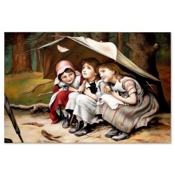 Obraz olejny ręcznie malowany Joseph Clark Trzy małe kocięta 60x90cm