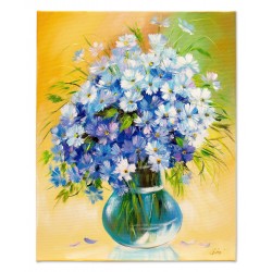 Obraz malowany Stokrotki w wazonie 40x50cm