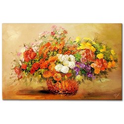  Obraz olejny ręcznie malowany Kwiaty w wazonie 80x120cm