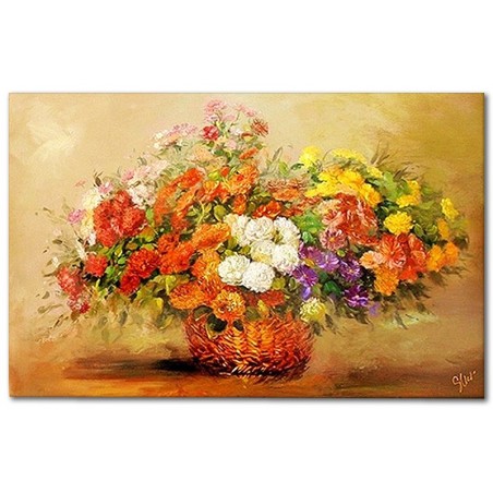  Obraz olejny ręcznie malowany Kwiaty w wazonie 80x120cm