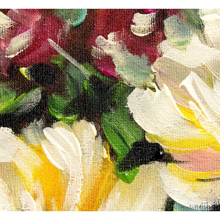  Obraz olejny ręcznie malowany Kwiecisty bukiet w wazonie 80x120cm