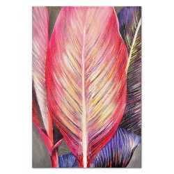  Obraz olejny ręcznie malowany 60x90cm Różowy liść