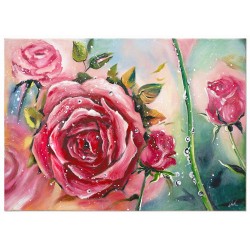 Obraz olejny ręcznie malowany 50x70cm Zaczarowane róże
