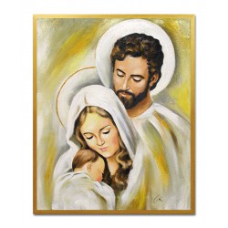  Obraz Świętej Rodziny na ślub 43x53 cm obraz olejny na płótnie w złotej ramie