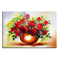  Obraz olejny ręcznie malowany 60x90cm Karmazynowe róże