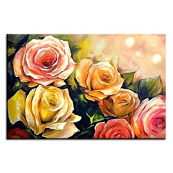  Obraz olejny ręcznie malowany 60x90cm Delikatne róże