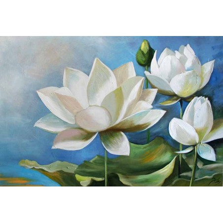  Obraz olejny ręcznie malowany Kwiaty 60x90cm