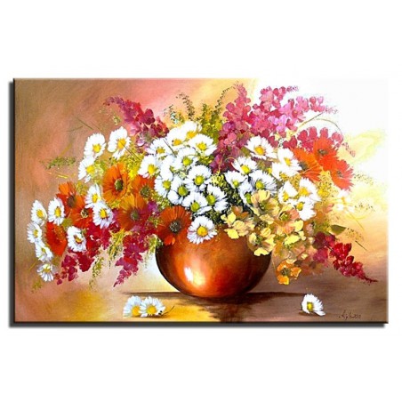  Obraz olejny ręcznie malowany Kwiaty 60x90cm