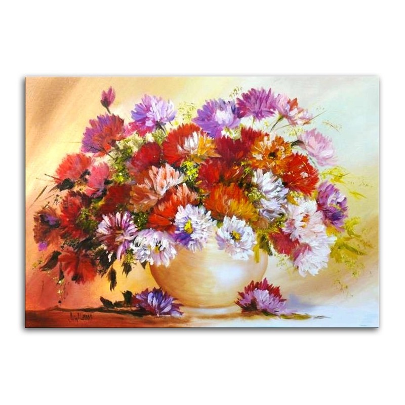  Obraz olejny ręcznie malowany Kwiaty 60x90cm
