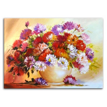  Obraz olejny ręcznie malowany Kwiaty 60x90cm