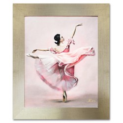  Obraz tańcząca baletnica 58x68cm obraz malowany na płótnie różowy
